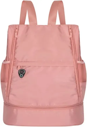 women Gym Backpack Dry Wet Bag Swimming Women Fitness Bags For Shoes GymtasSport Sports Swim Men (Pink)