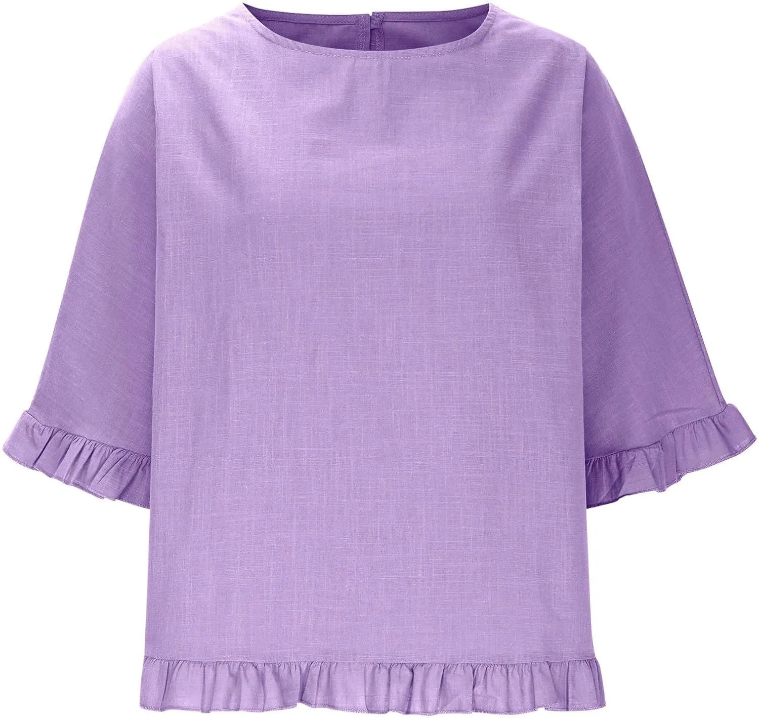 Women Linen Shirts Summer Casual Plus Size Beach Vacation Half Sleeve Gauze Tees Tops Crewneck Cotton Blouses Clothes