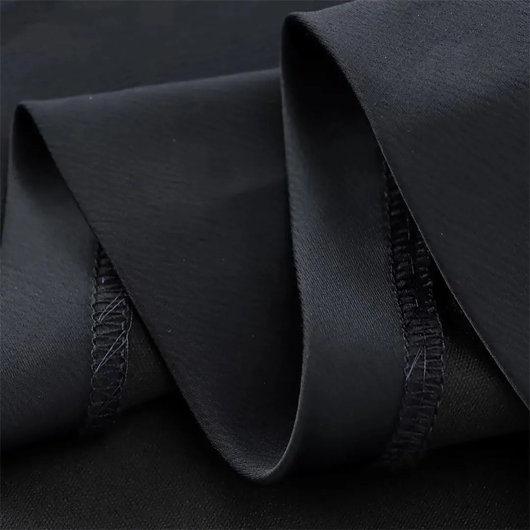 Women Sexy Slim Black Cutout Halter Mini Dress French Backless Pleated Back Zipper Party Dress