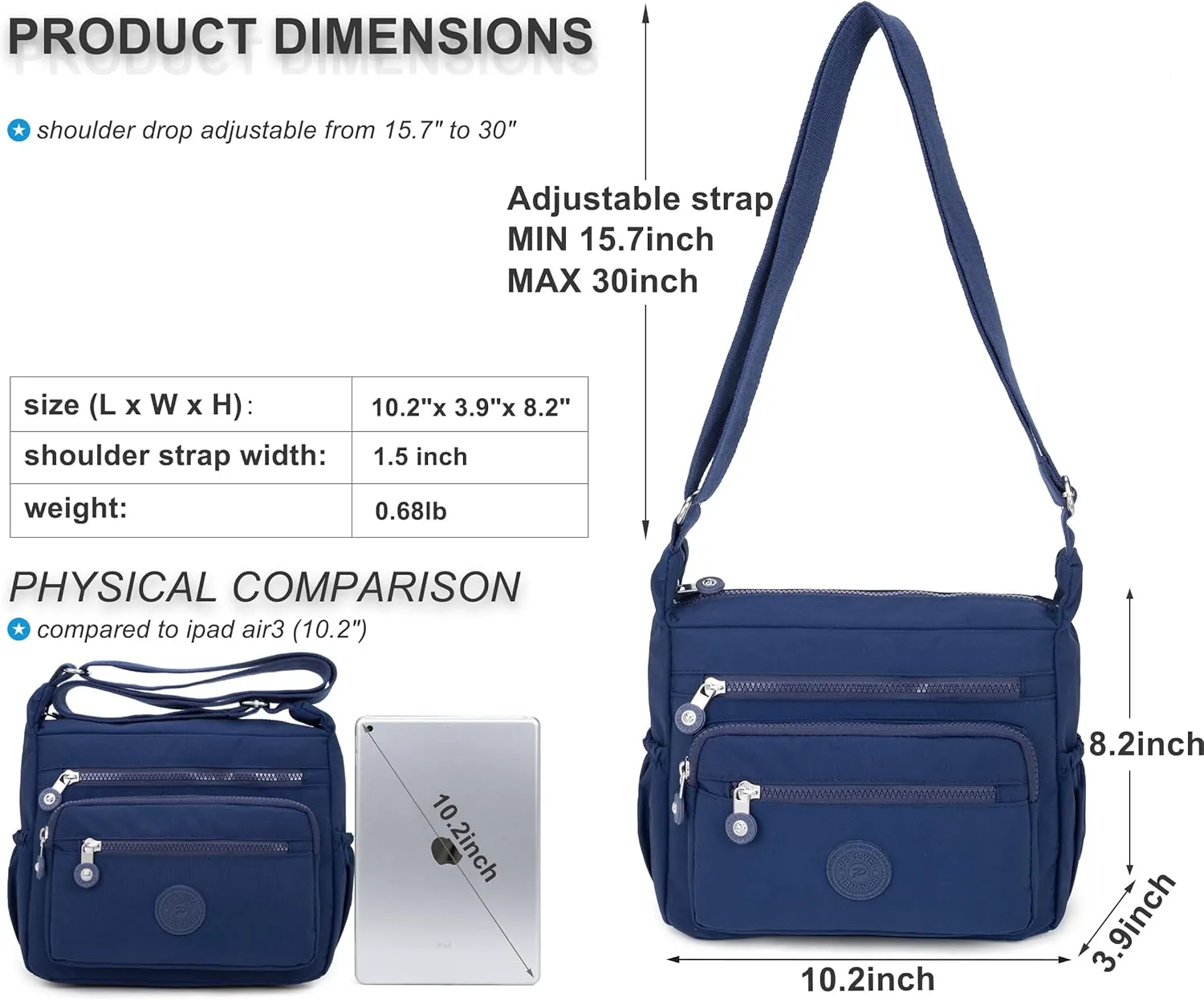 Women Shoulder Handbag Roomy Multiple Pockets Bag Ladies Crossbody Purse Tote Top Handle Satchel