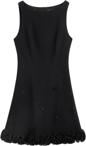 Women Slim Crew Neck Dress Solid Sleeveless Office Lady Mini Vest Dresses
