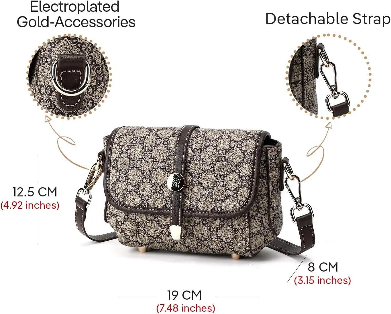 Women Tote Bag - PVC Mini Shoulder Bag for Women Lightweight Purse, Crossbody Shoulder Bag with Adjustable Strap