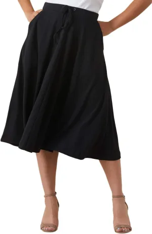 Women's 100% Organic Pima Cotton Midi Skirt with Pockets