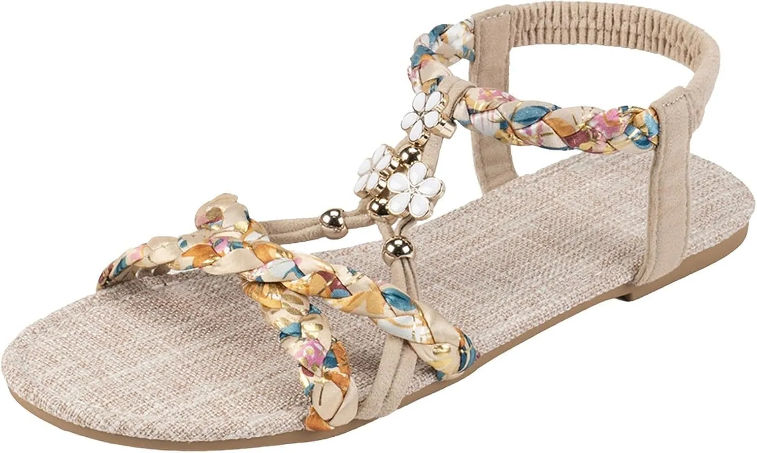 Women's Beaded Boho Sandals 2025 - Dressy & Comfortable - Ideal for Summer Outings & Beach Vacations