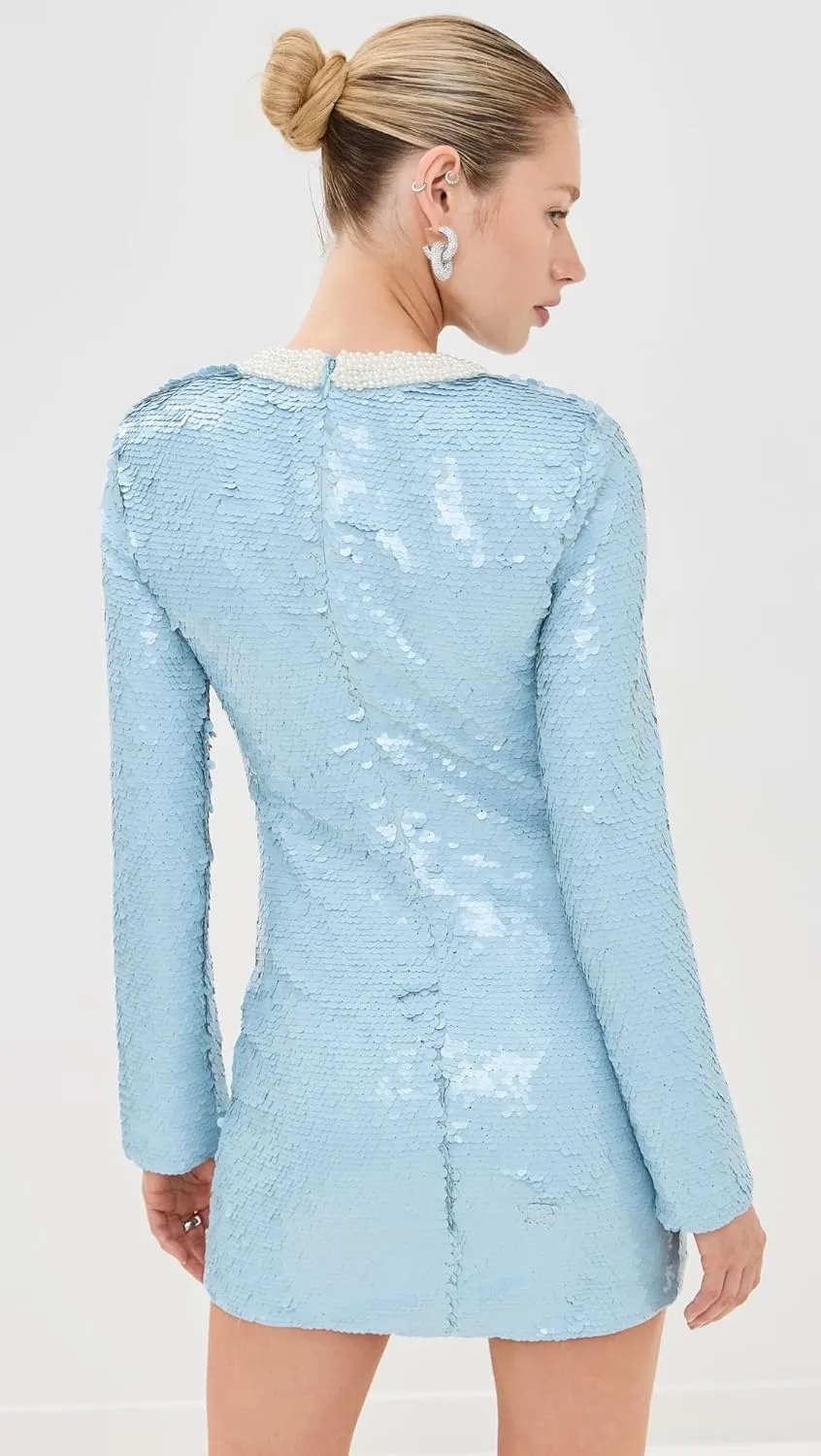 Women's Blue Sequin Mini Dress