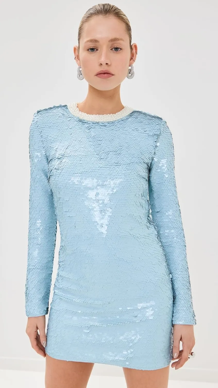 Women's Blue Sequin Mini Dress