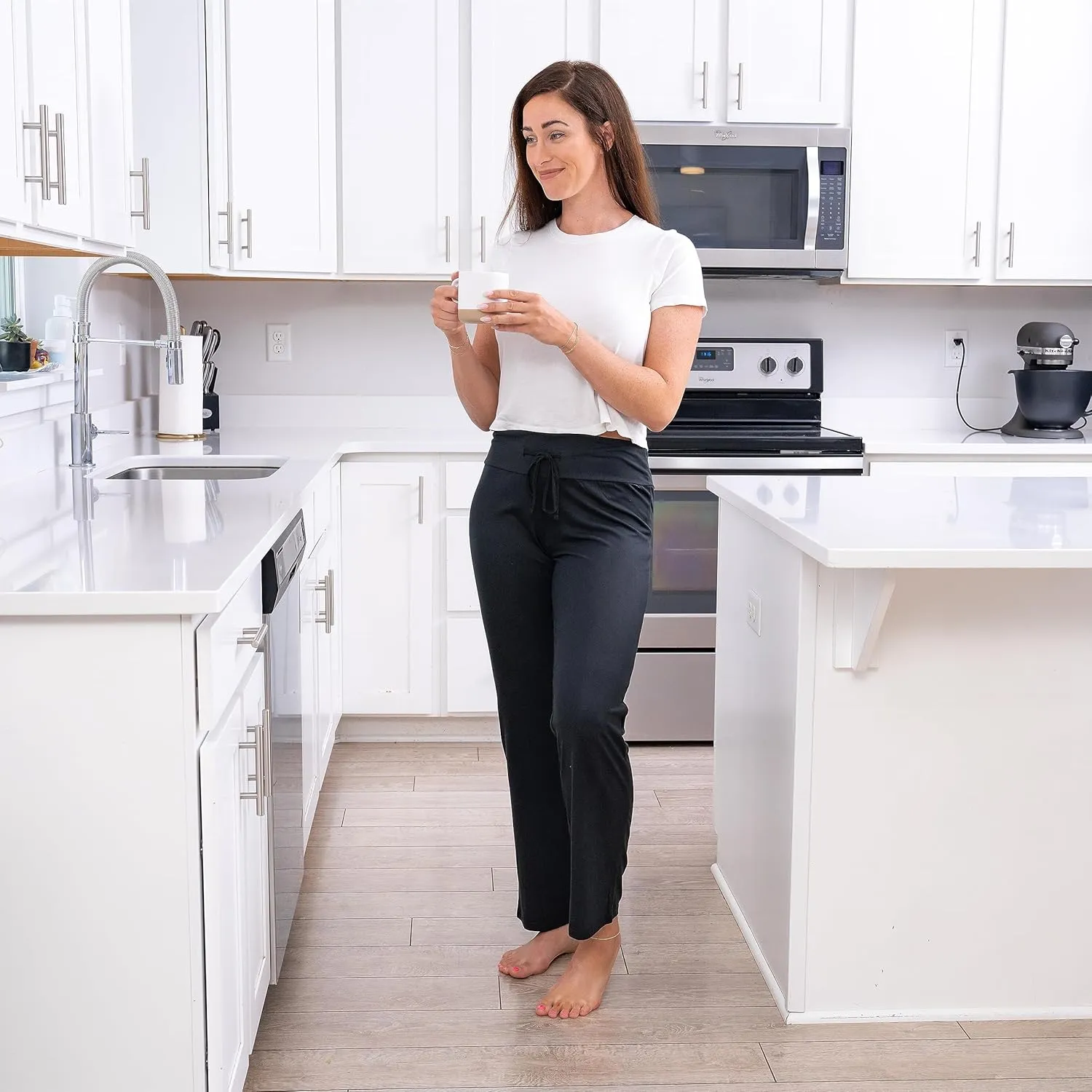 Womens Casual Stretch Cotton Pajama Pants Simple Lounge Pants