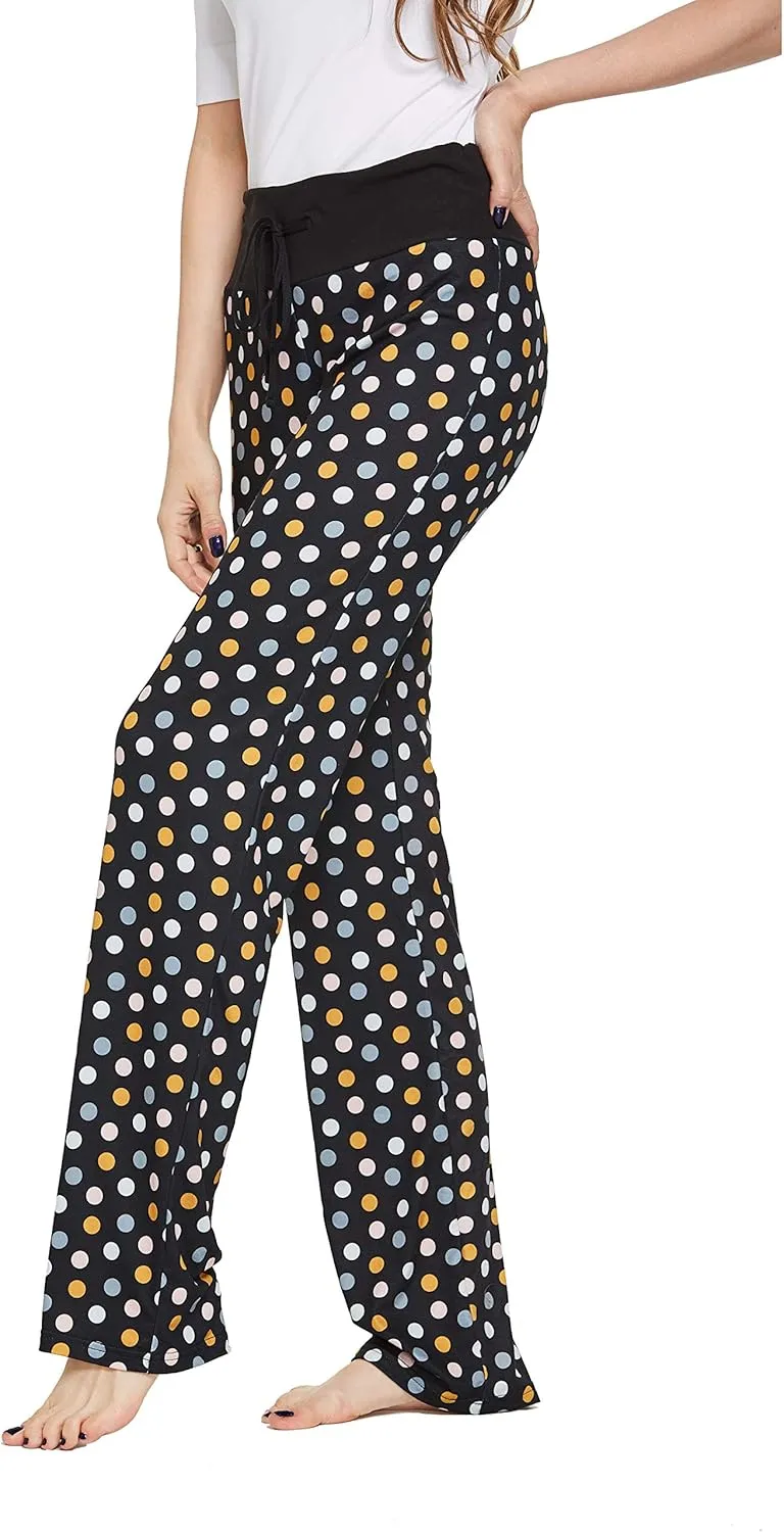 Womens Casual Stretch Cotton Pajama Pants Simple Lounge Pants