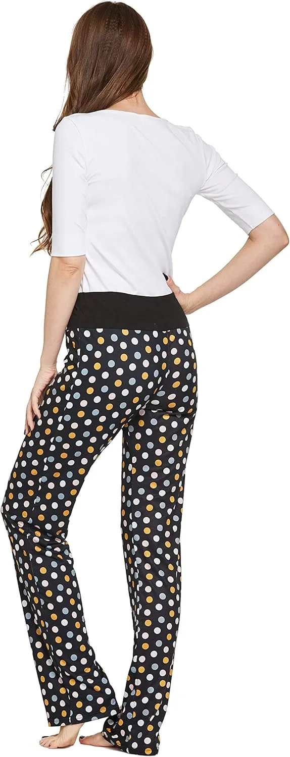 Womens Casual Stretch Cotton Pajama Pants Simple Lounge Pants