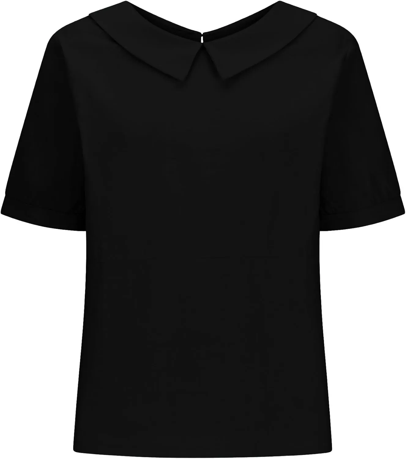 Women's Cotton Shirts Cute Peter Pan Collar Blouse Women Summer Cotton Tops Puff Sleeve Casual Cotton Tunic Tops