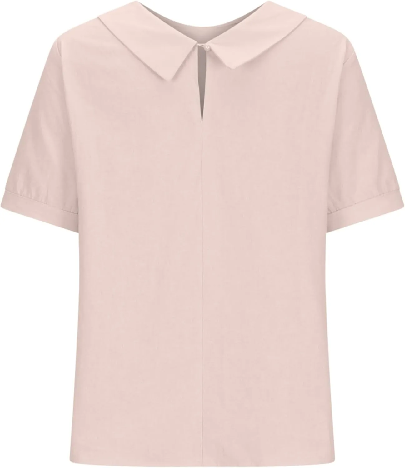 Women's Cotton Shirts Cute Peter Pan Collar Blouse Women Summer Cotton Tops Puff Sleeve Casual Cotton Tunic Tops