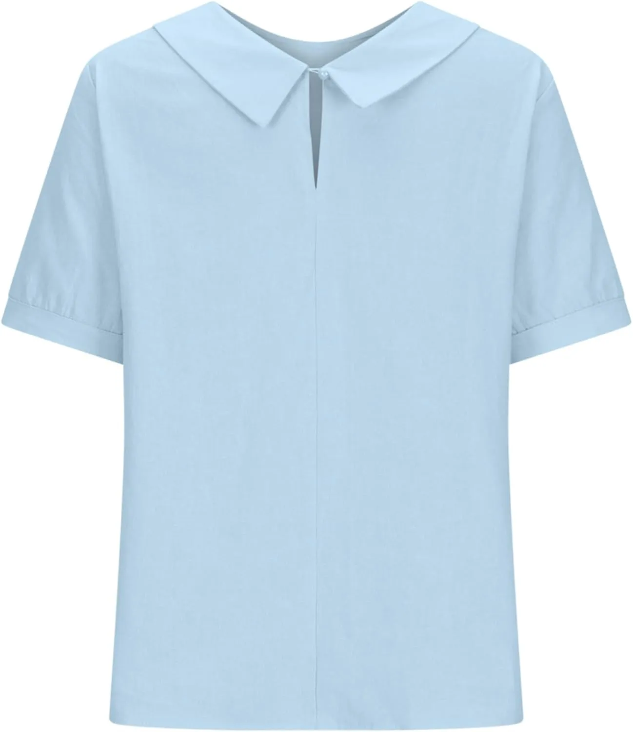 Women's Cotton Shirts Cute Peter Pan Collar Blouse Women Summer Cotton Tops Puff Sleeve Casual Cotton Tunic Tops