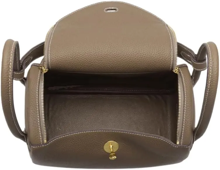 Women's Genuine Leather Crossbody Bag, Square Design with Fixed Shoulder Strap, Daily Use Handbag, 7.5x4x5 Inches