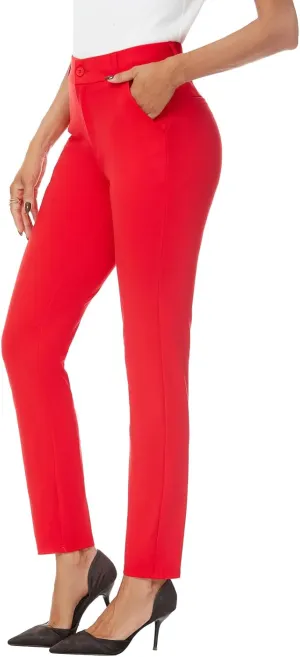 Women's High Waist Skinny Comfy Stretchy Work Pants with Pockets