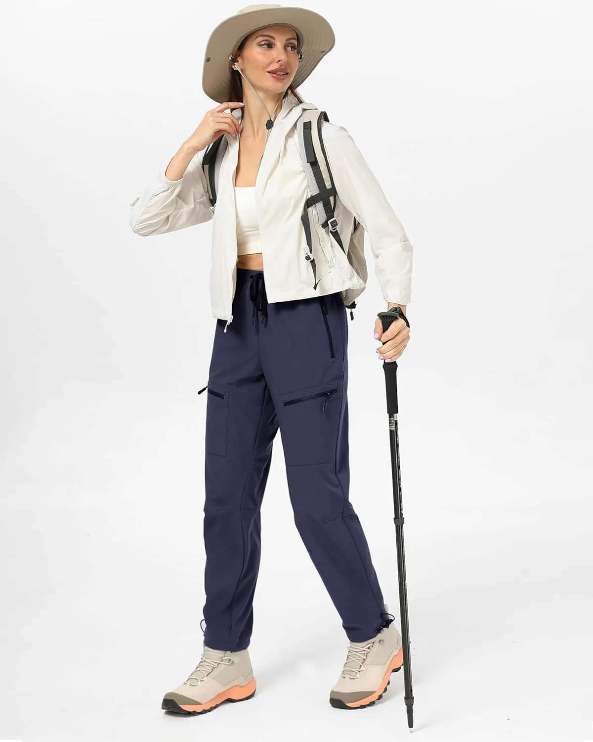 Womens Hiking Pants Quick Dry Tall Insteam 30"/32"/34"/36" Cargo Joggers Lightweight Breathable Pants with 5 Pockets