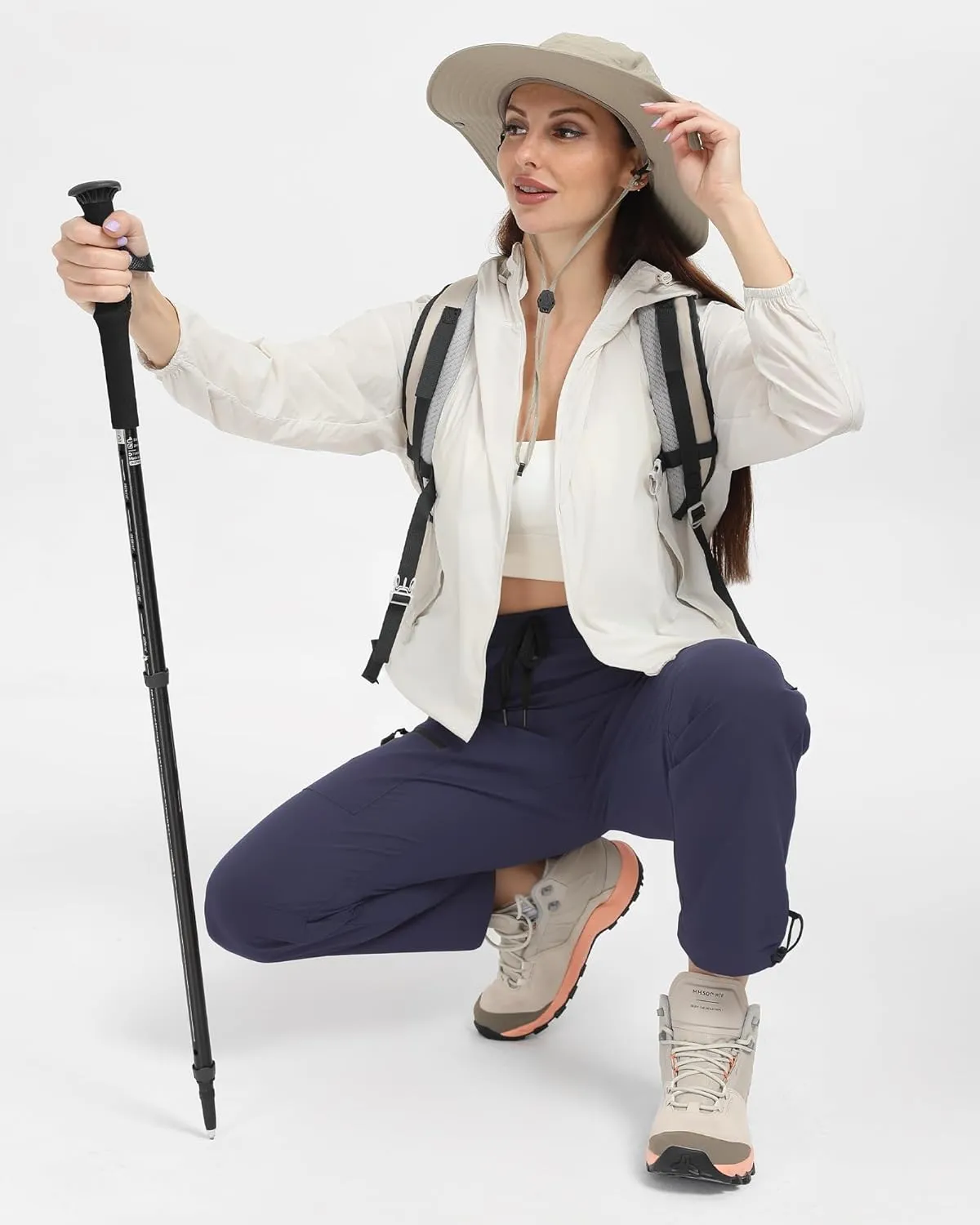 Womens Hiking Pants Quick Dry Tall Insteam 30"/32"/34"/36" Cargo Joggers Lightweight Breathable Pants with 5 Pockets
