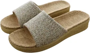 Women's Indoor Cotton Linen Home Slippers Non-Slip Casual Sandals