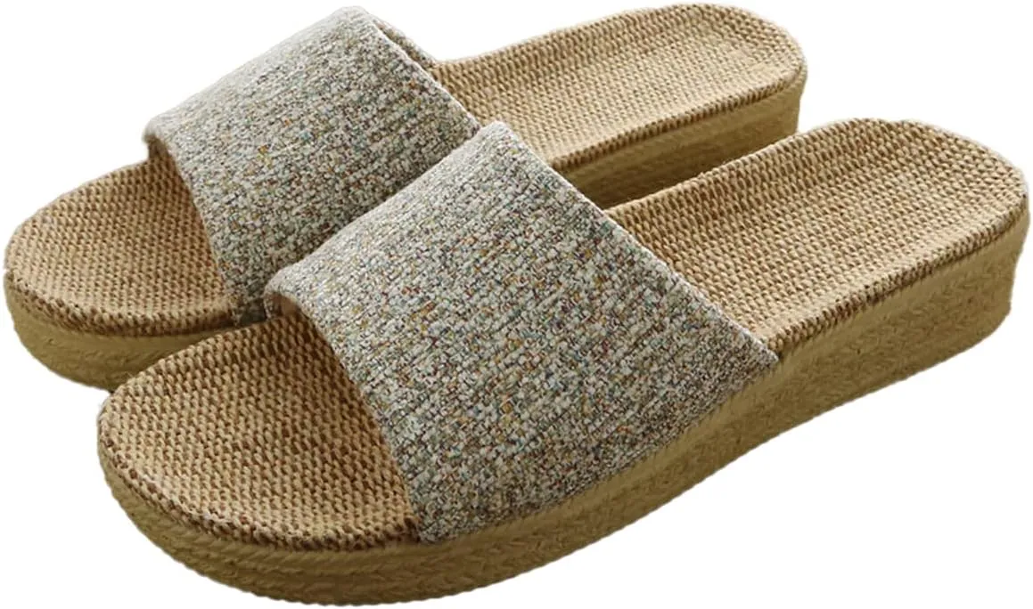 Women's Indoor Cotton Linen Home Slippers Non-Slip Casual Sandals