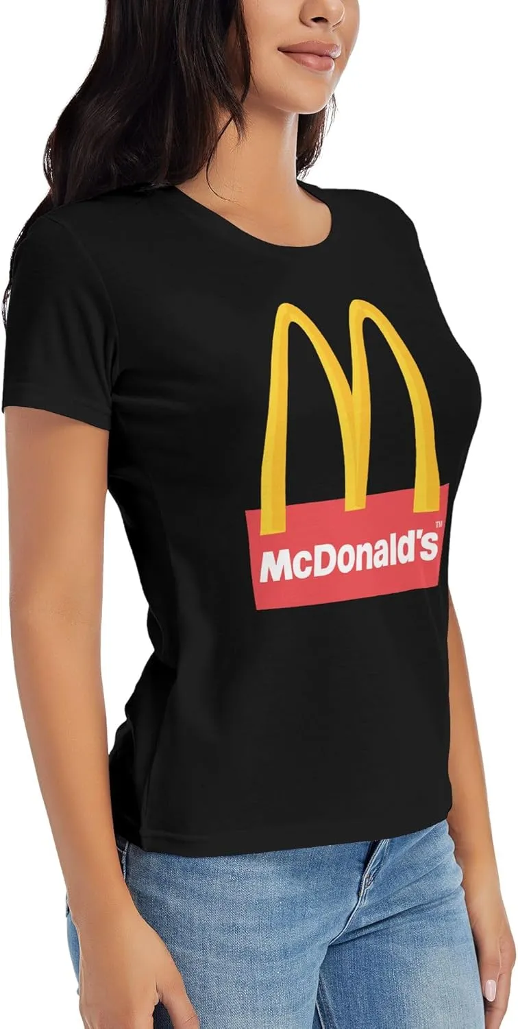 Women's Logo Cotton T-Shirt Short Sleeve Tshirt for Women Female Round Neck Tee Shirts Merch Work Uniform Tops