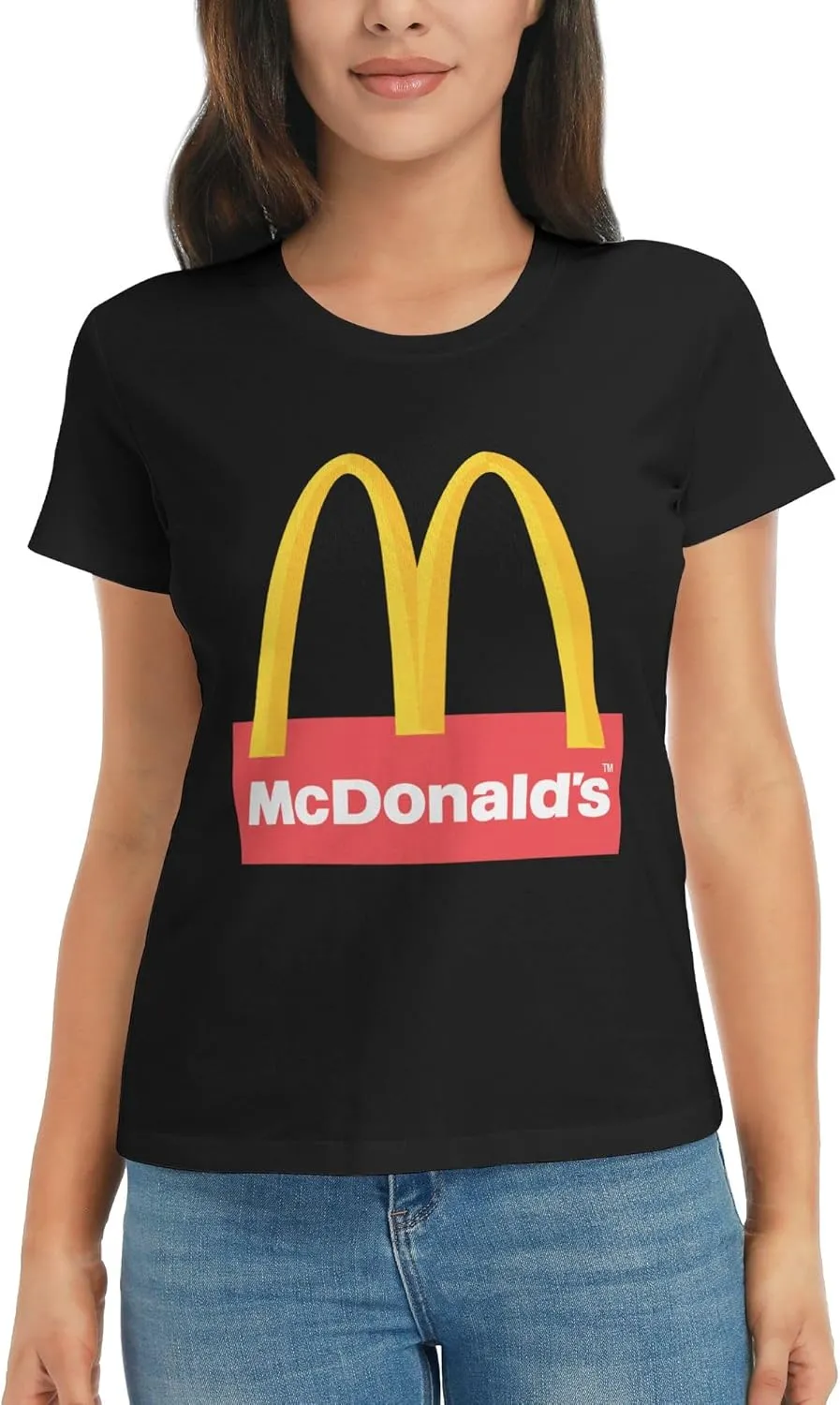 Women's Logo Cotton T-Shirt Short Sleeve Tshirt for Women Female Round Neck Tee Shirts Merch Work Uniform Tops