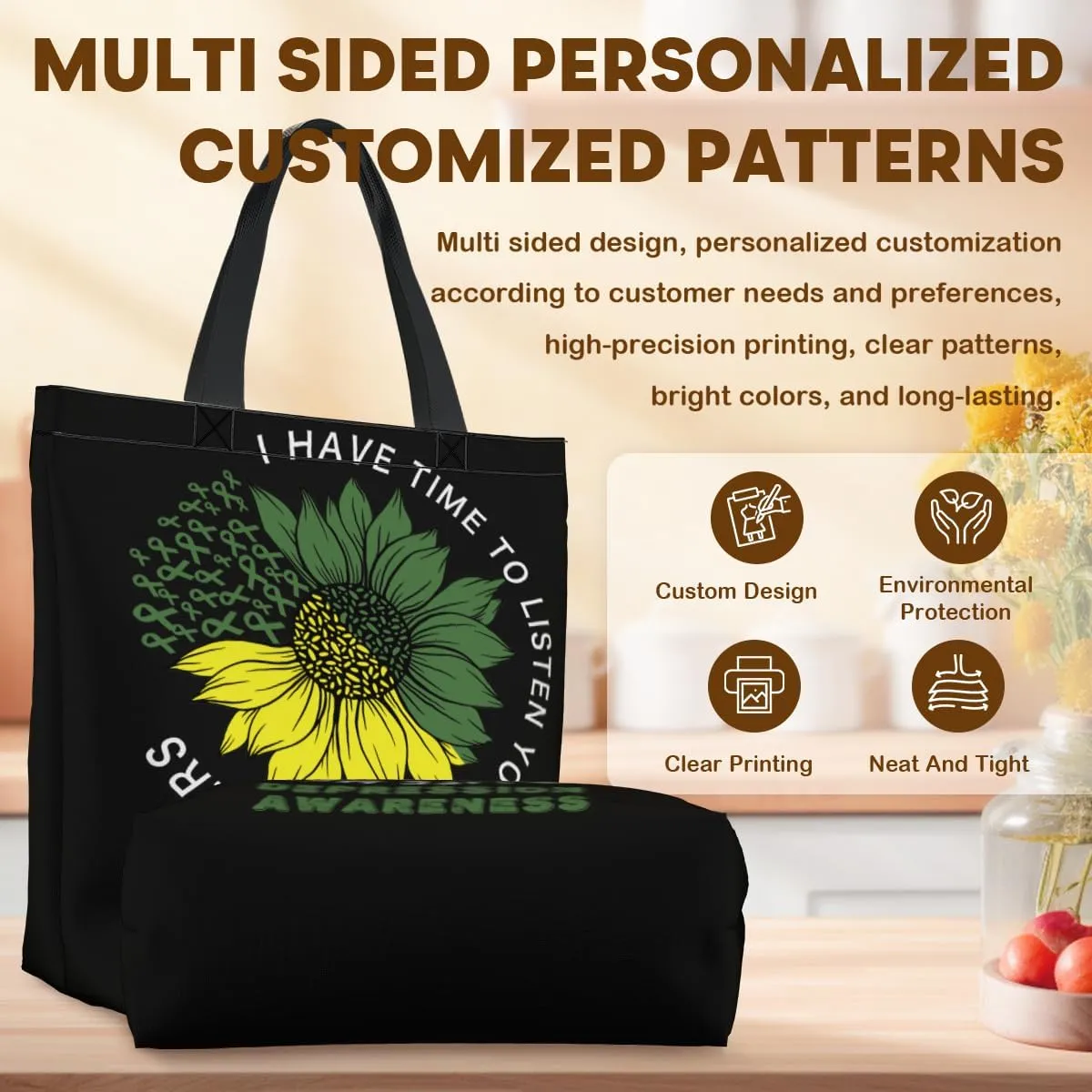 Women's Men Large Kitchen Reusable Grocery Bags Shoulder Bags With Zipper Beach Shopping Bag for Outdoors
