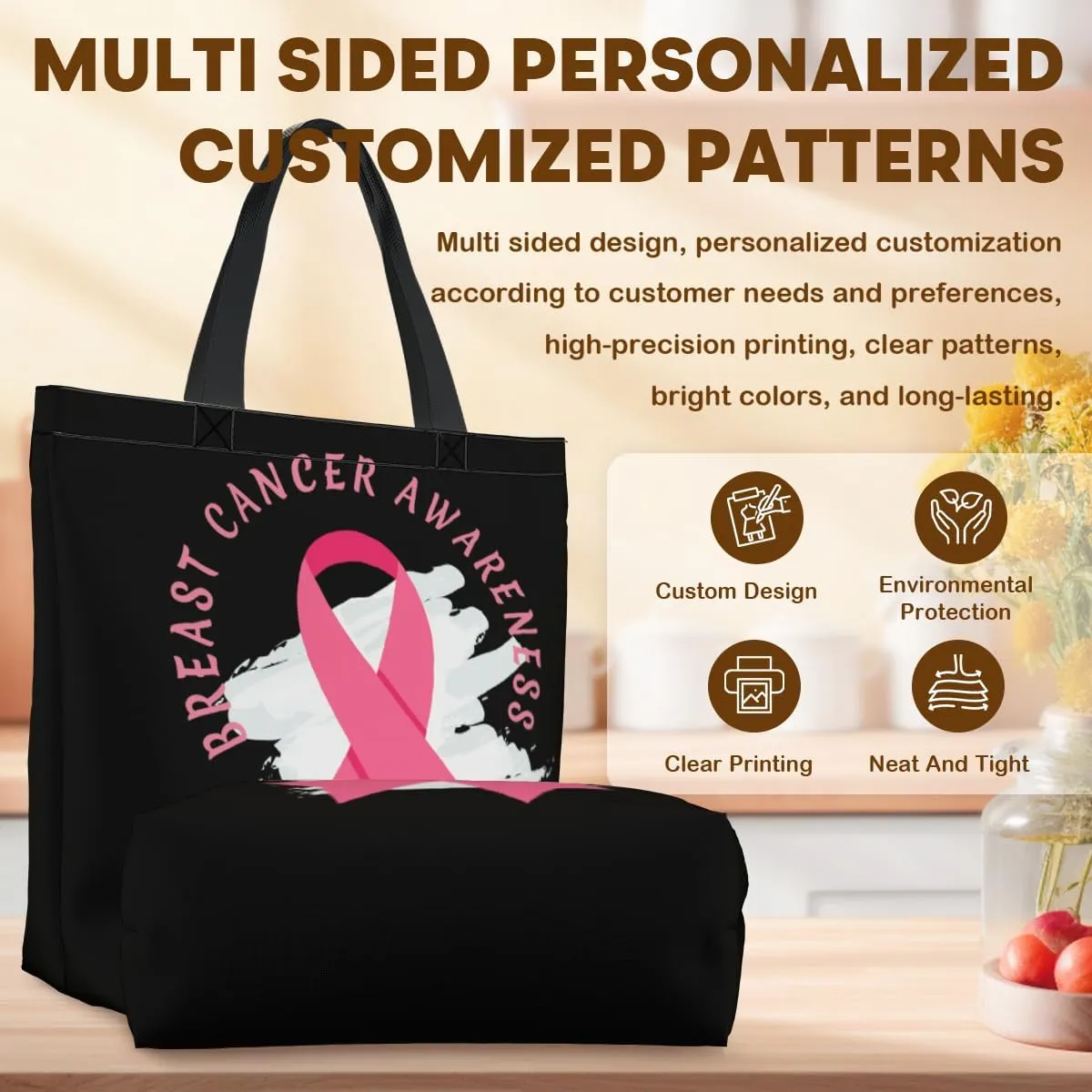 Women's Men Large Kitchen Reusable Grocery Bags Shoulder Bags With Zipper Beach Shopping Bag for Outdoors