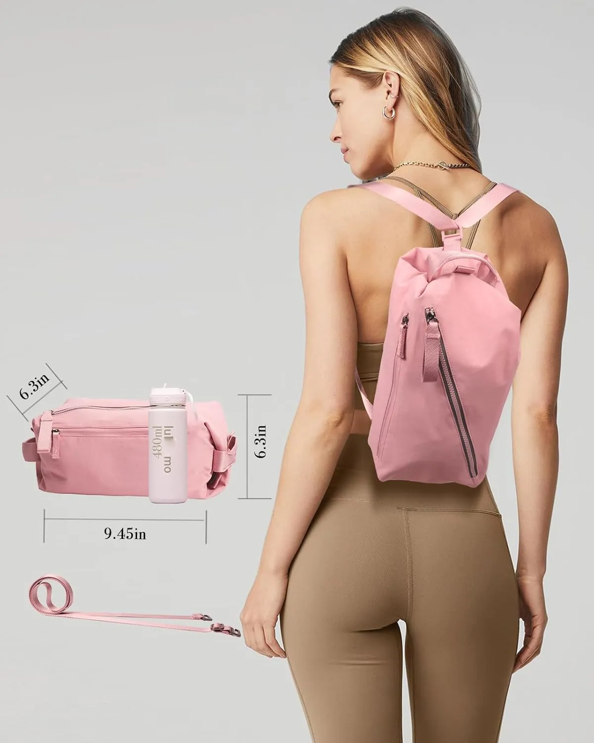 Women's Mini Gym Bag - Fashionable and Cute Sports Bag, Small Duffel Crossbody Gym Handbag for Travel/Hiking