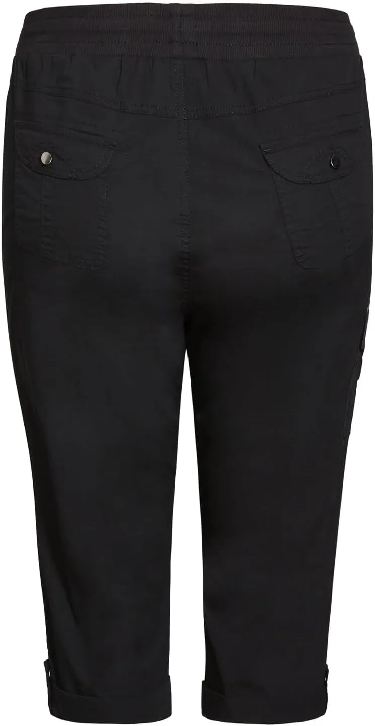 Women's Plus Size Cotton Roll Up Capri