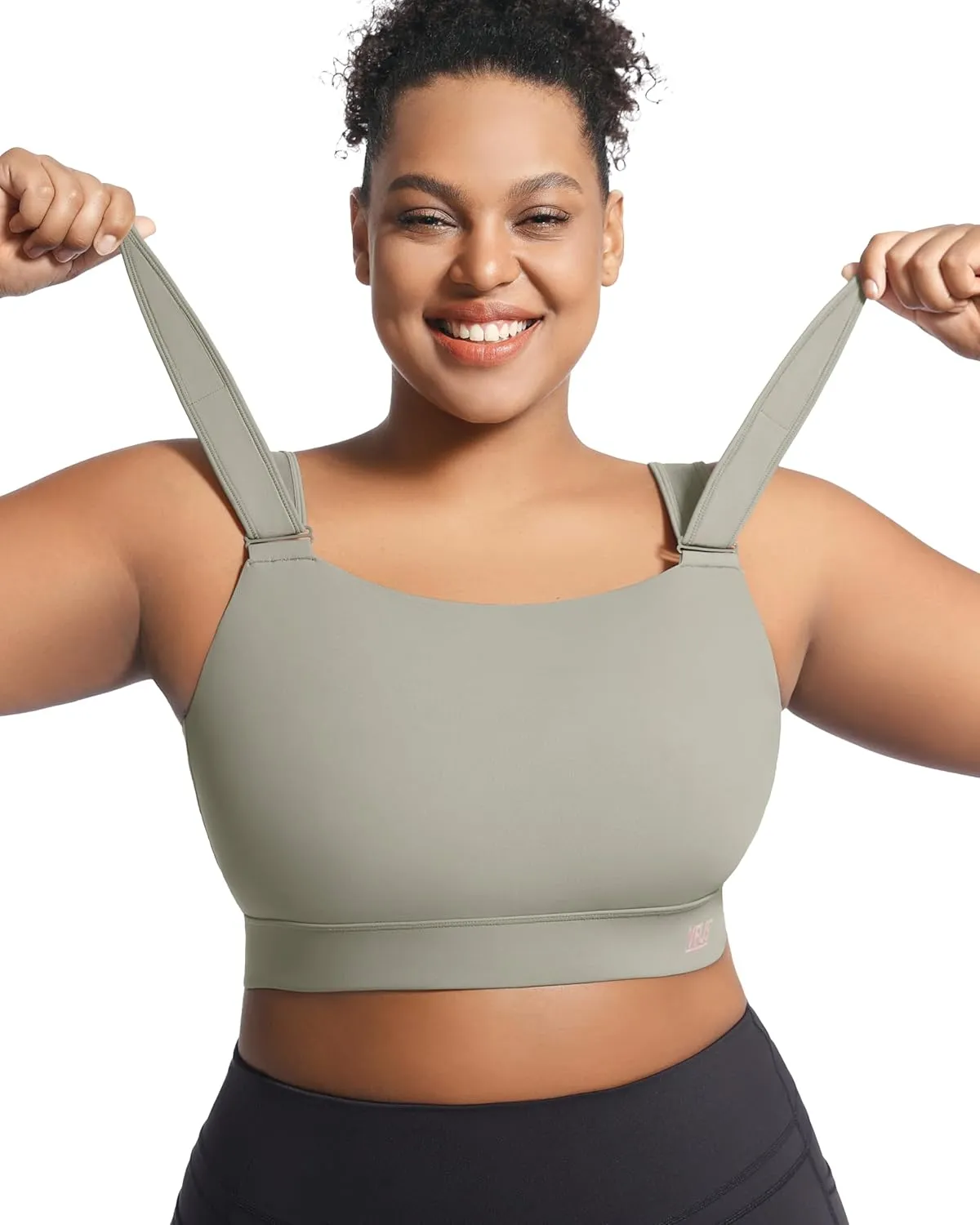 Women's Sports Bra Wirefree Adjustable Medium-High Support Everyday Wear for Large Bust Plus Size with Removable Pads