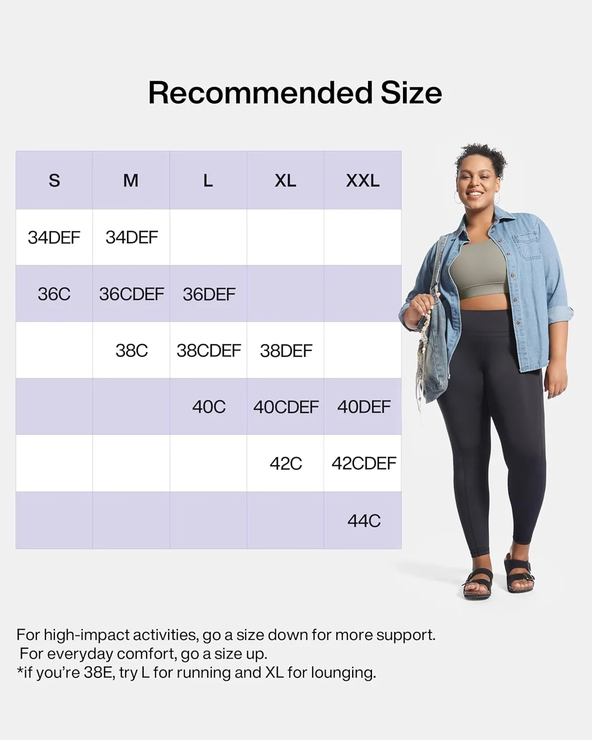 Women's Sports Bra Wirefree Adjustable Medium-High Support Everyday Wear for Large Bust Plus Size with Removable Pads