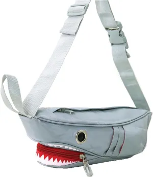 WonderMolly Premium Nylon Shark with Gill Pockets Fanny Pack Hip Waist Bag in Grey