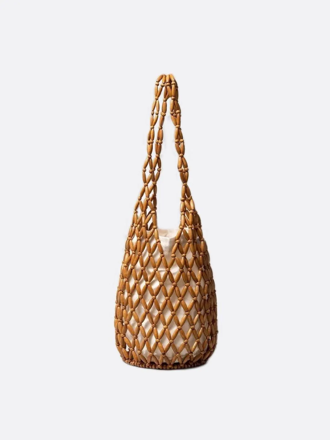 Wooden bead bag
