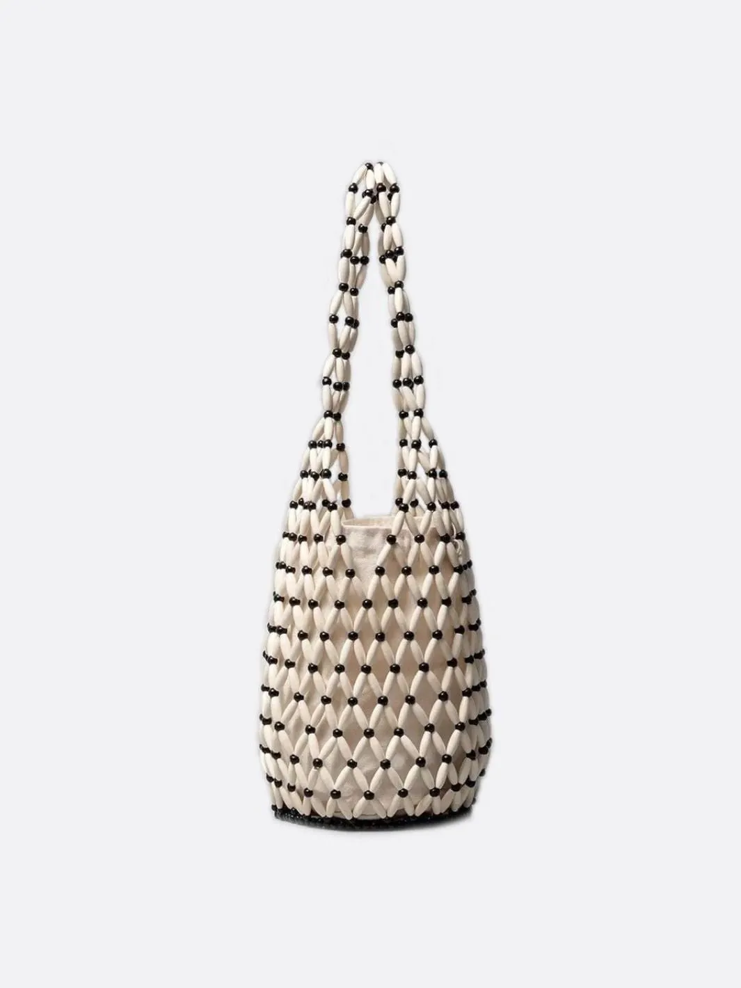 Wooden bead bag