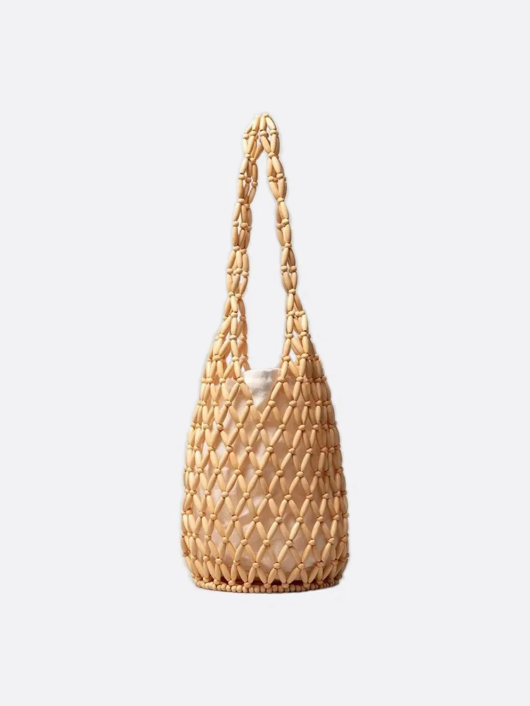 Wooden bead bag