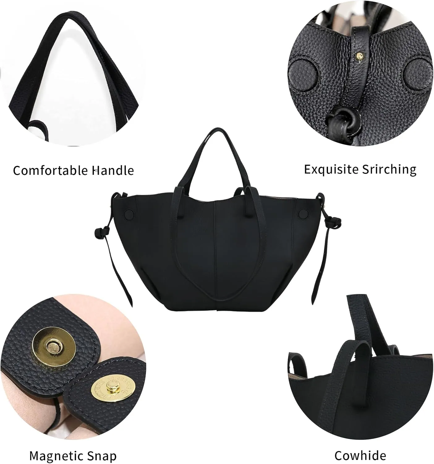Work Bag Faux Leather Tote Bag for Women Trendy Handbag Purse Fall Shoulder Bag with Magnetic Closure