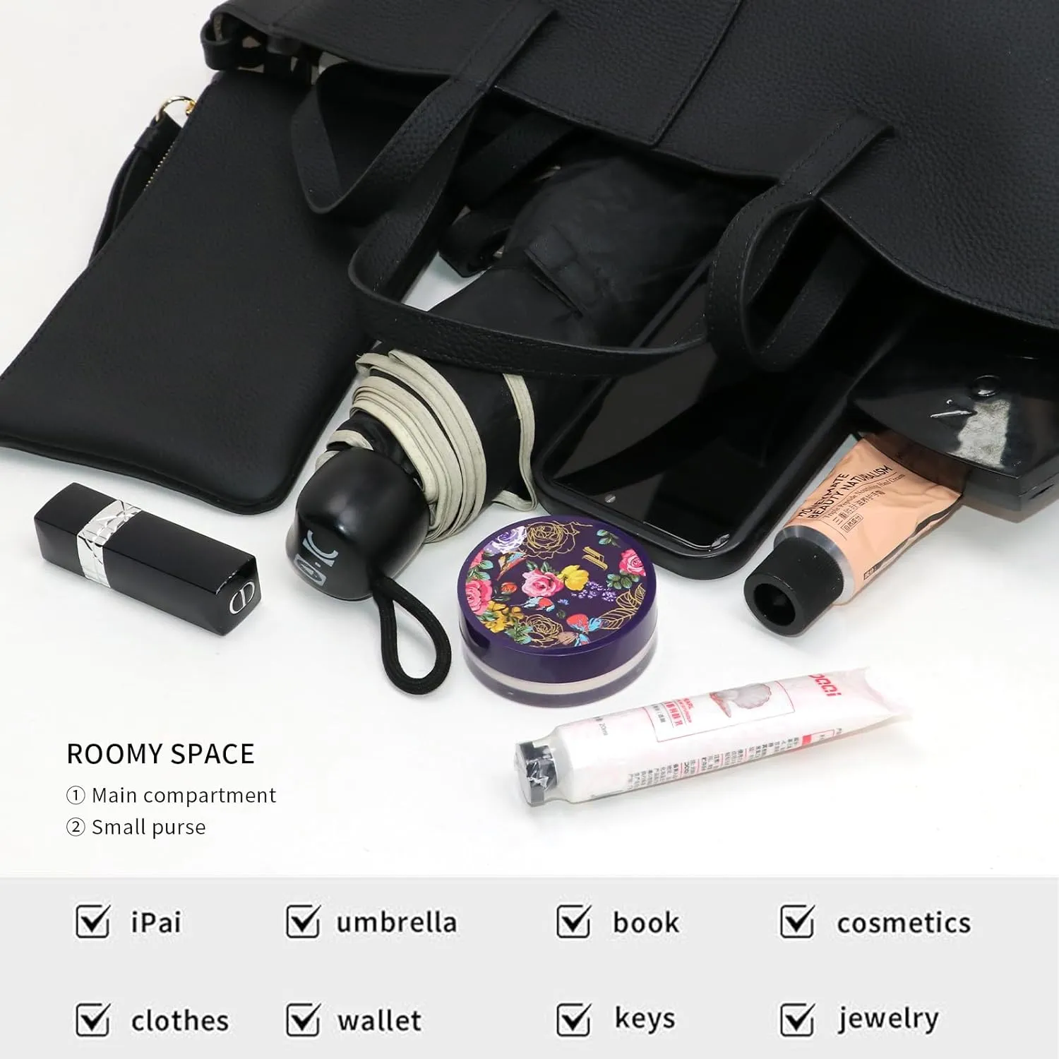 Work Bag Faux Leather Tote Bag for Women Trendy Handbag Purse Fall Shoulder Bag with Magnetic Closure