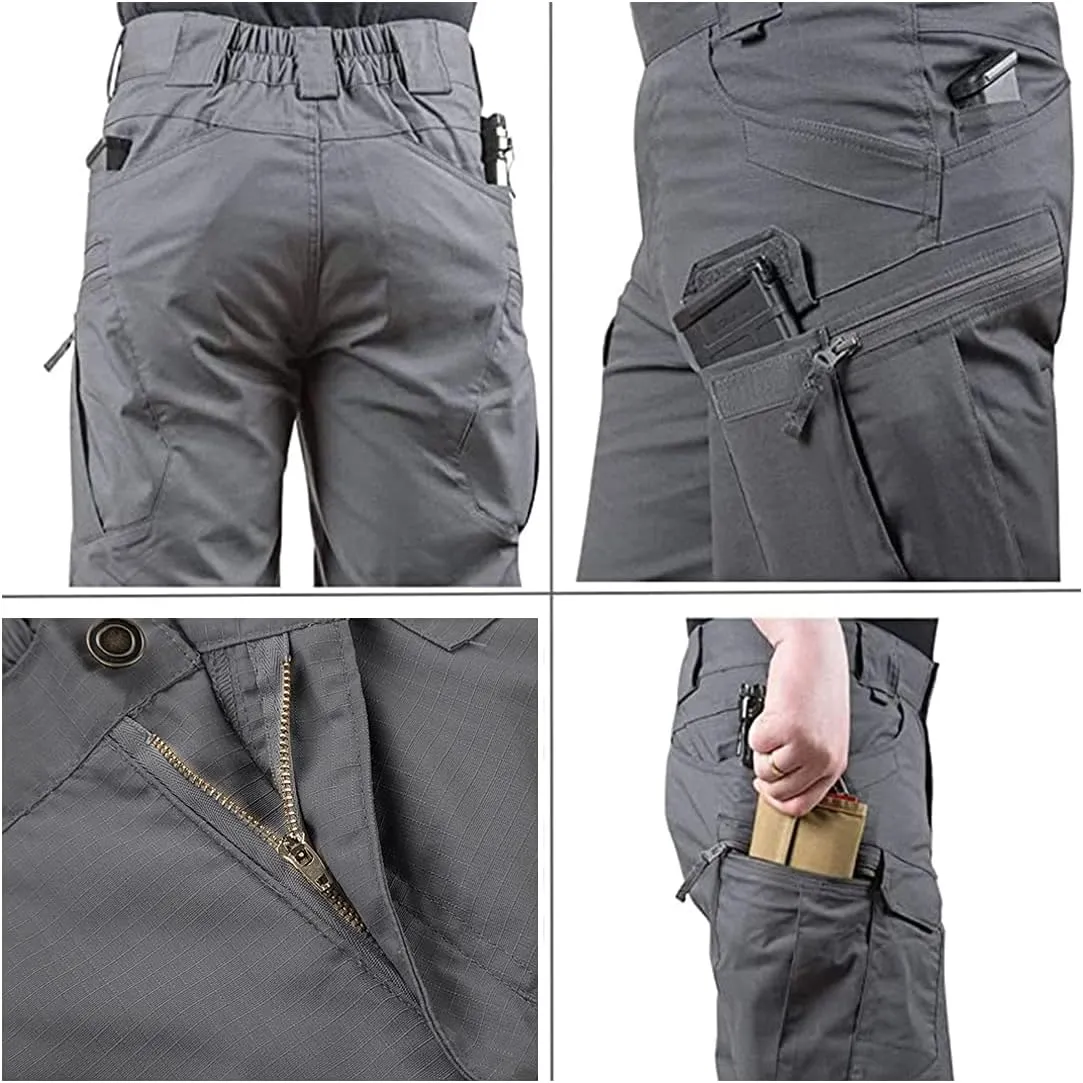 YAXHWIV Mens Tactical Shorts 11" Waterproof Hiking Fishing Breathable Quick Dry Cargo Short Shorts Regular(NO Belt)