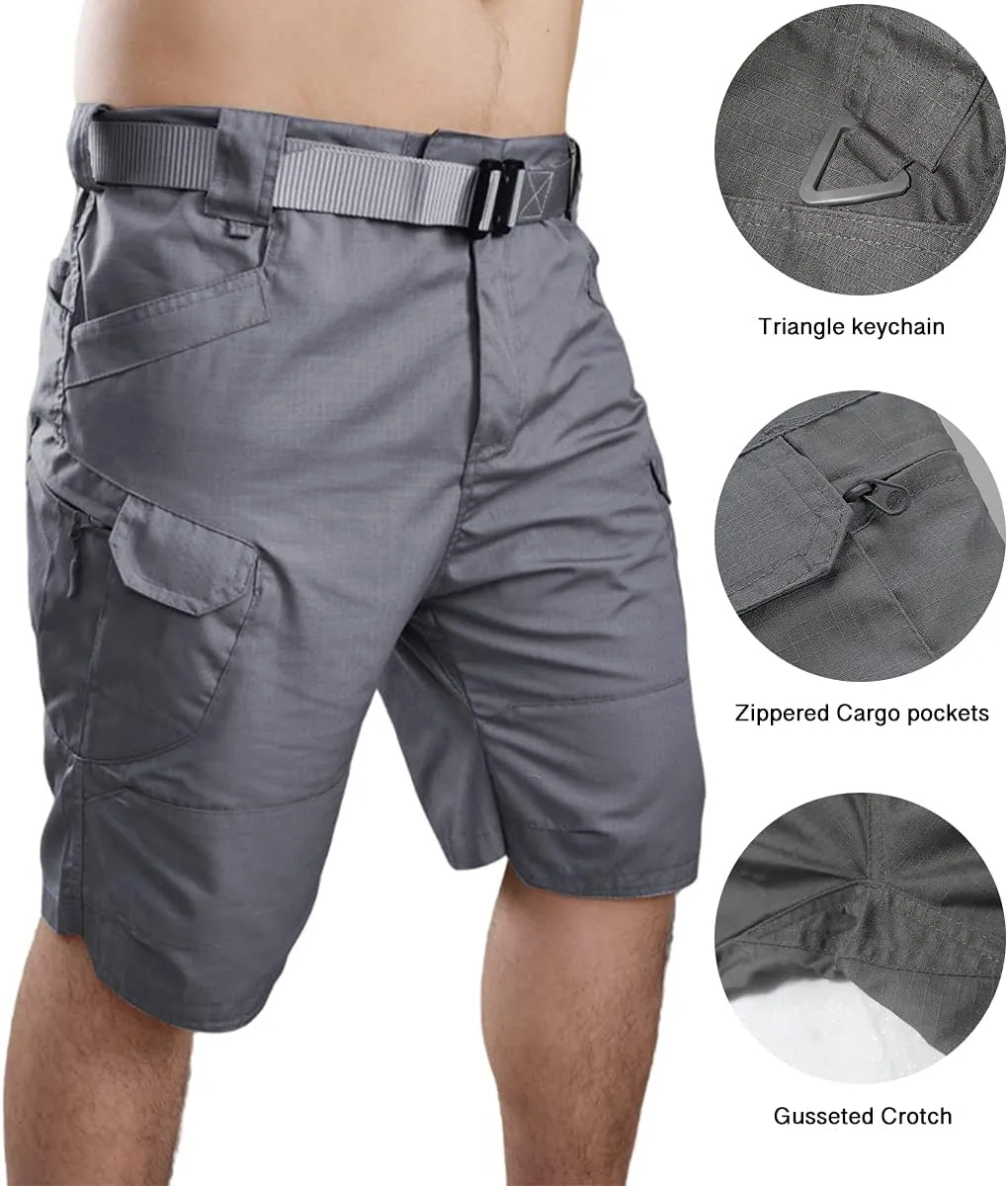 YAXHWIV Mens Tactical Shorts 11" Waterproof Hiking Fishing Breathable Quick Dry Cargo Short Shorts Regular(NO Belt)