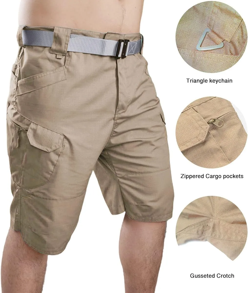 YAXHWIV Mens Tactical Shorts 11" Waterproof Hiking Fishing Breathable Quick Dry Cargo Short Shorts Regular(NO Belt)