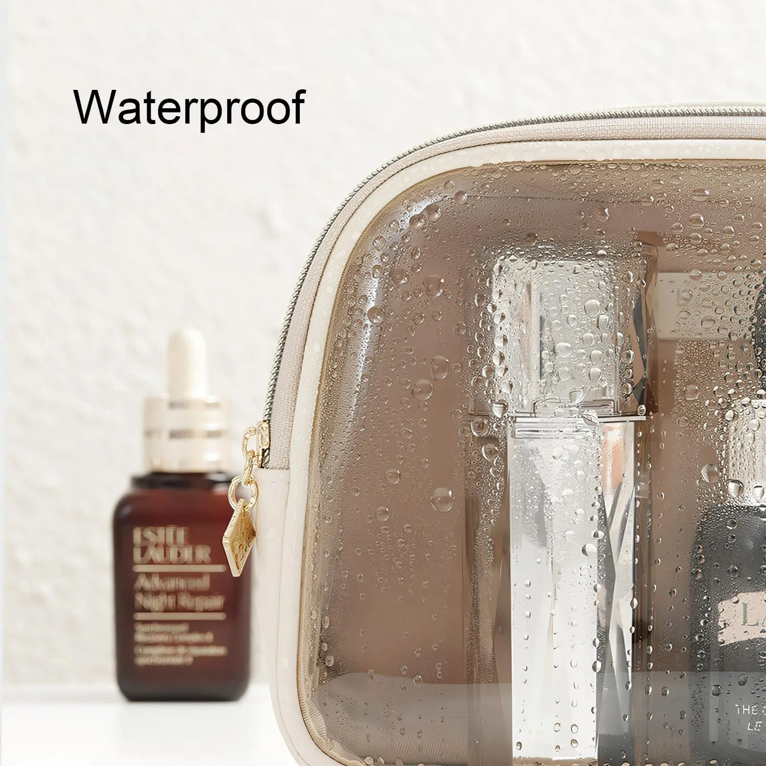 YDR Clear Cosmetics Bag,Small Makeup Bag Cute Travel Makeup Bag Tote Bag Travel Essentials Organizers Toiletry Bag for Women