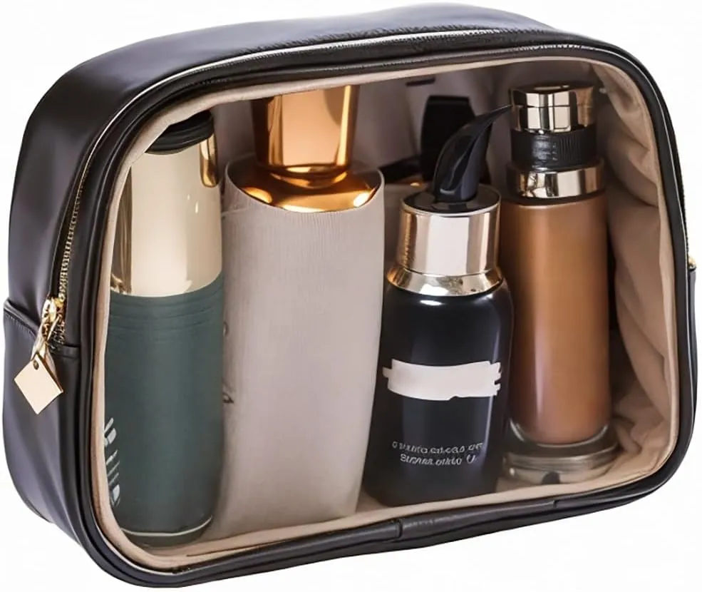 YDR Clear Cosmetics Bag,Small Makeup Bag Cute Travel Makeup Bag Tote Bag Travel Essentials Organizers Toiletry Bag for Women