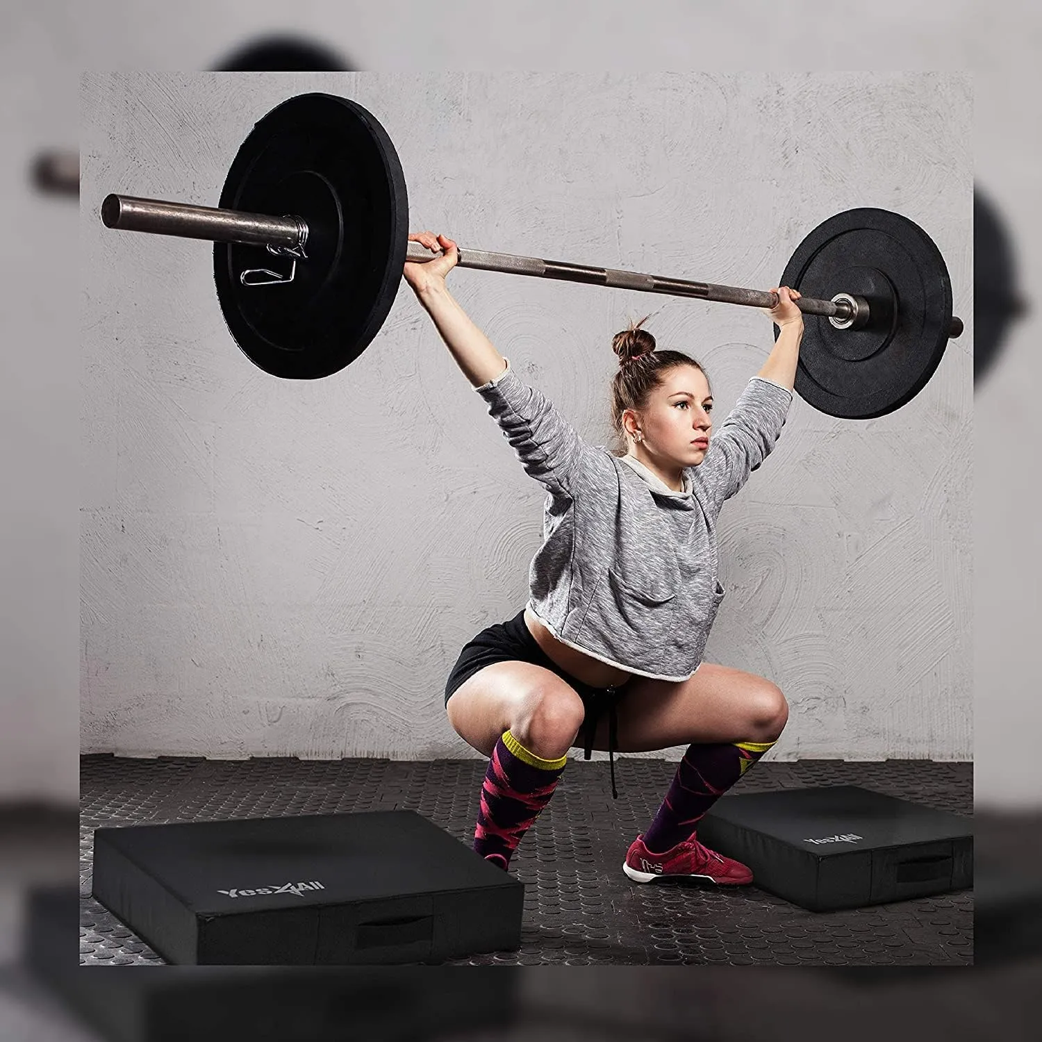 Yes4All Silencer Drop Pads/Weightlifting Drop Pads with PVC Cover & Easy Carry Handles – Sold in PairsVariation Theme