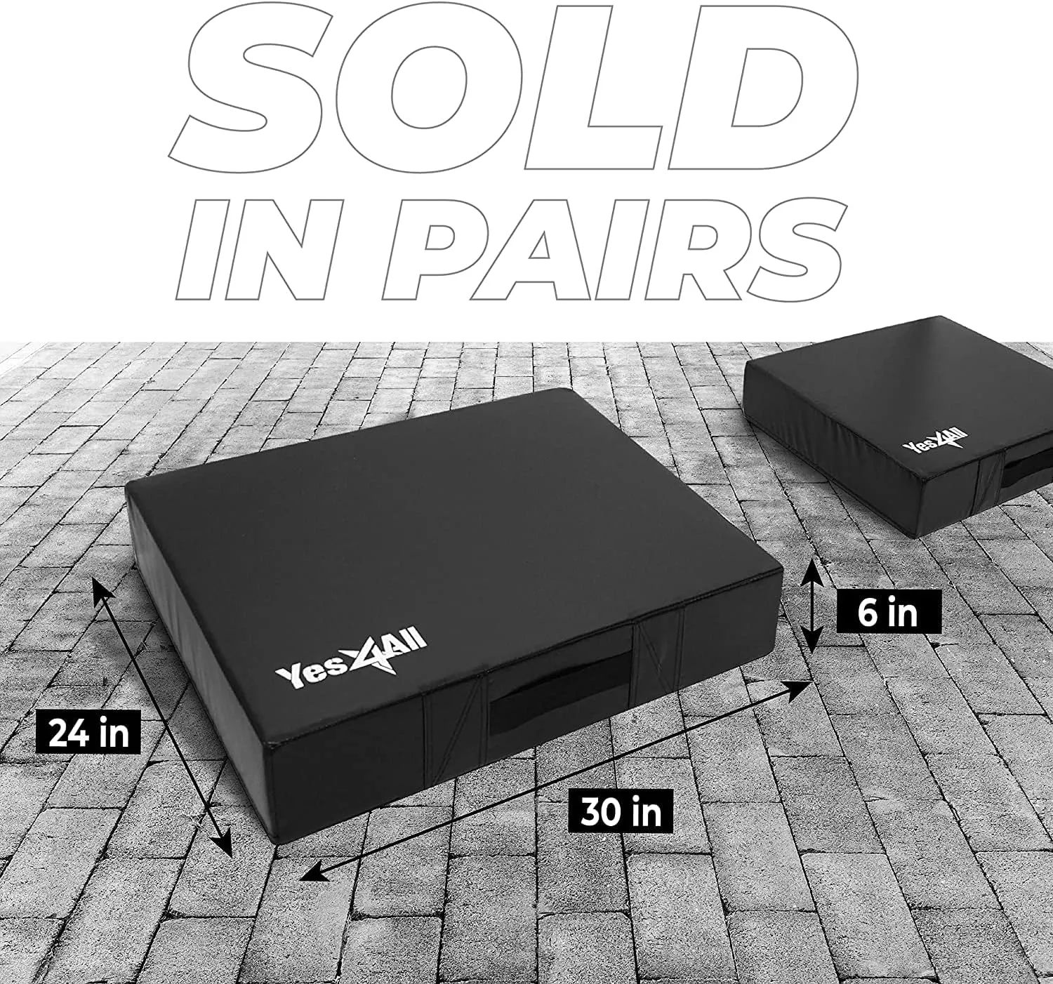 Yes4All Silencer Drop Pads/Weightlifting Drop Pads with PVC Cover & Easy Carry Handles – Sold in PairsVariation Theme