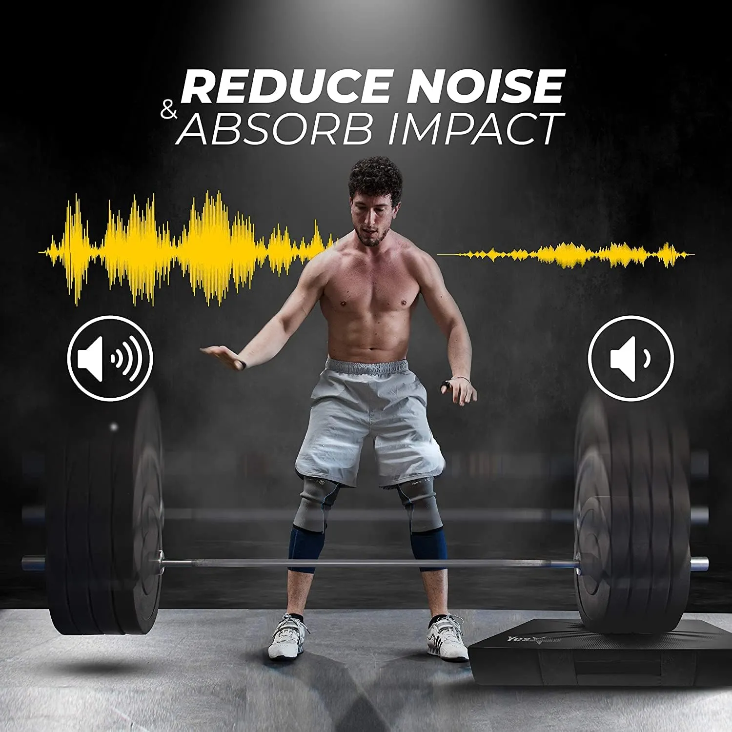 Yes4All Silencer Drop Pads/Weightlifting Drop Pads with PVC Cover & Easy Carry Handles – Sold in PairsVariation Theme