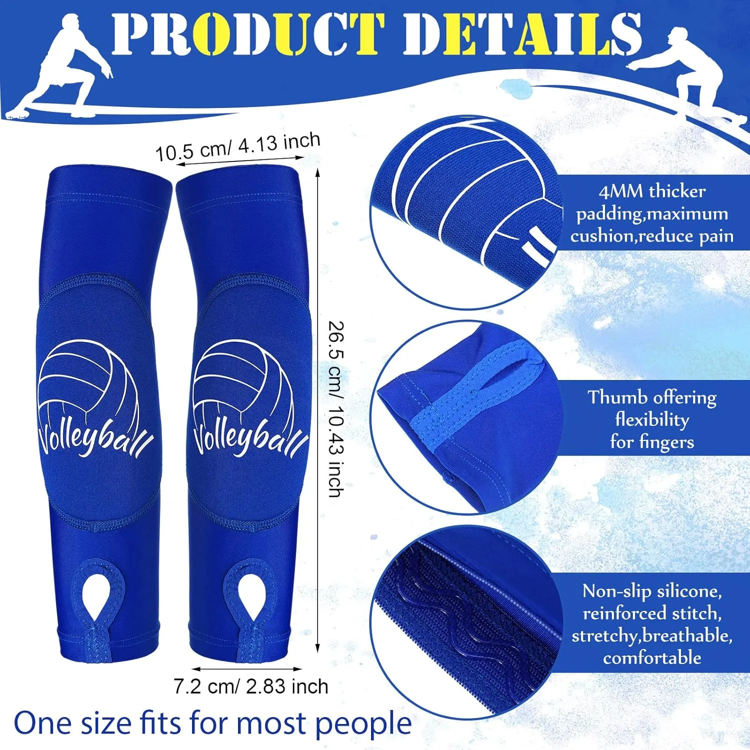 Yinder 4 Pcs Volleyball Accessories Include Knee Pads ,Arm Sleeves , Drawstring Bag,Softball Headbands for Women Volleyball Training Dance