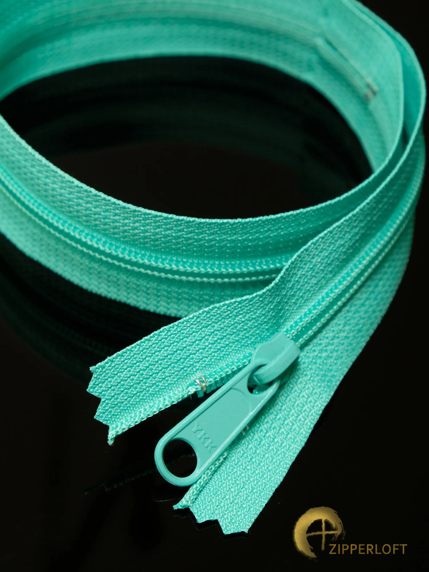 YKK #4.5 Heavy Duty Nylon Coil Purse Zipper (16/20/24") - 049 Light Teal