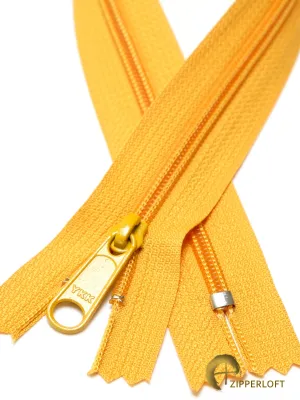 YKK #4.5 Heavy Duty Nylon Coil Purse Zipper (16/20/24") - 846 Orangey-Yellow