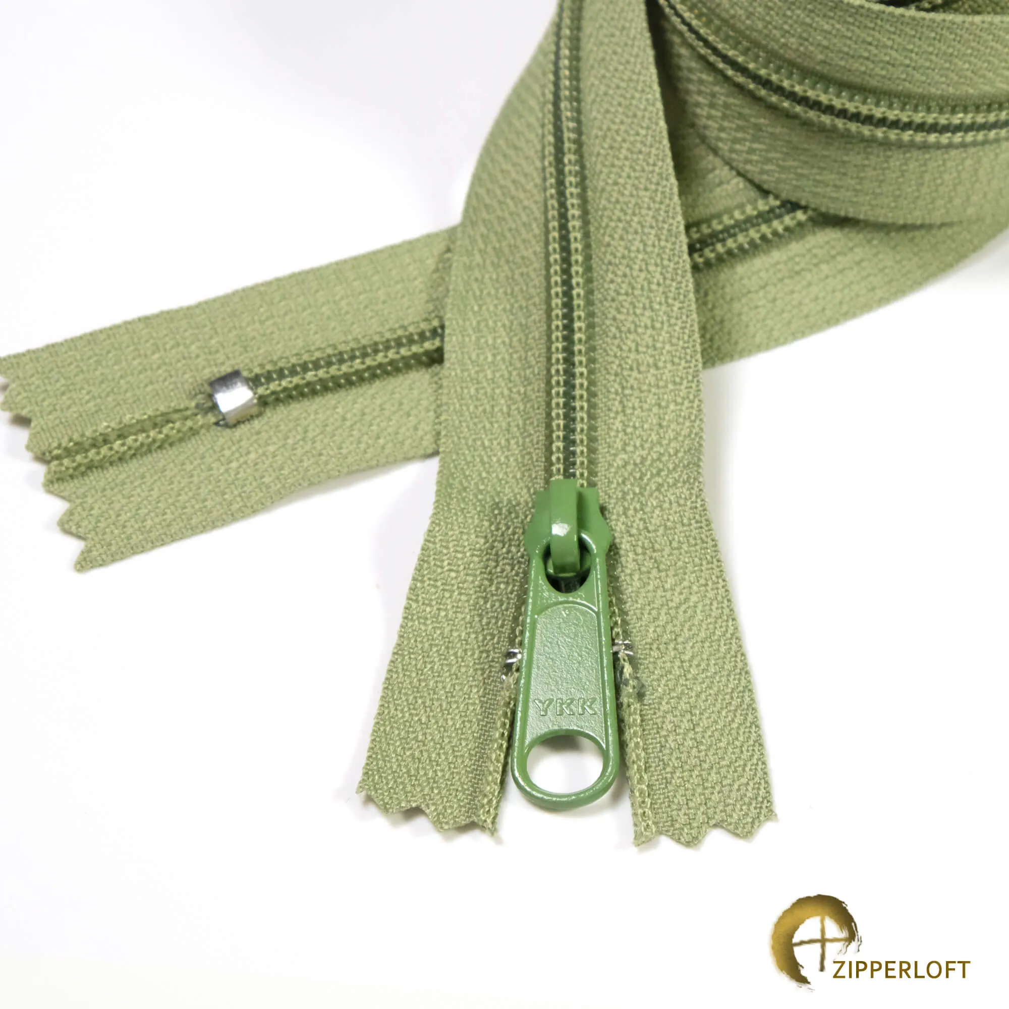 YKK #4.5 Heavy Duty Nylon Coil Purse Zipper (25") - 211 Sage Green