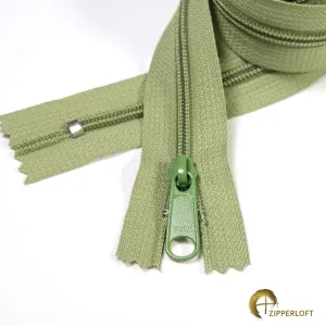 YKK #4.5 Heavy Duty Nylon Coil Purse Zipper (25") - 211 Sage Green