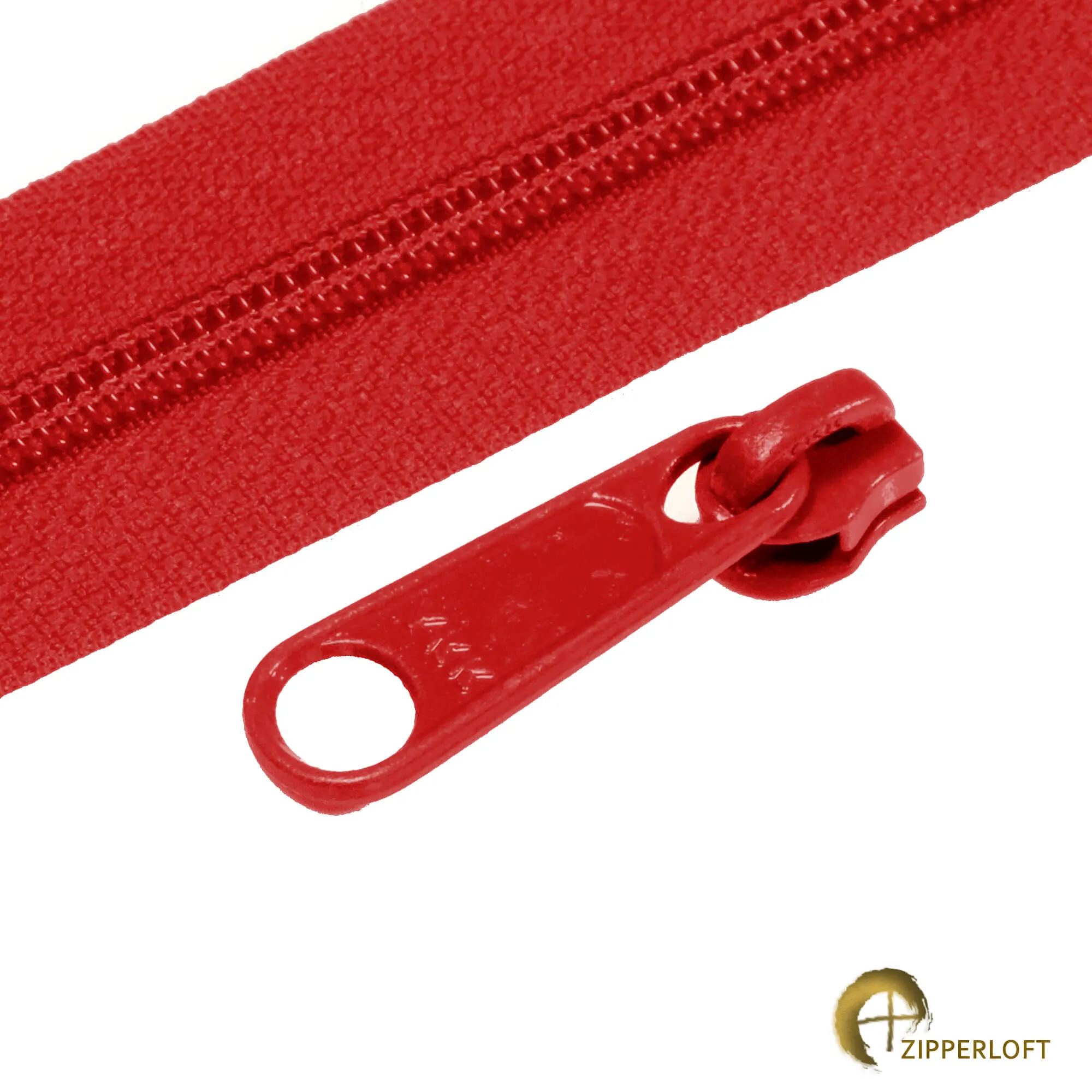 YKK #4.5 Heavy Duty Nylon Coil Purse Zipper (25") - 519 Candy Red